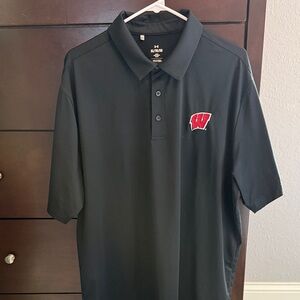 Badgers Under Armour Black Polo